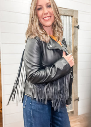 Blaze Black Leather Jacket - Allure Boutique WY