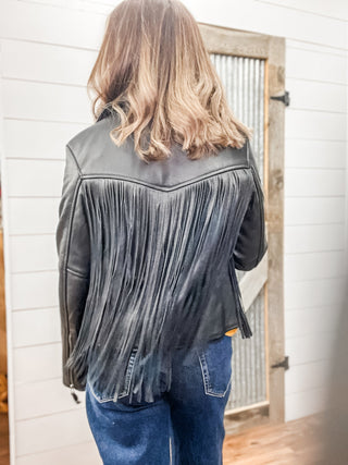 Blaze Black Leather Jacket - Allure Boutique WY
