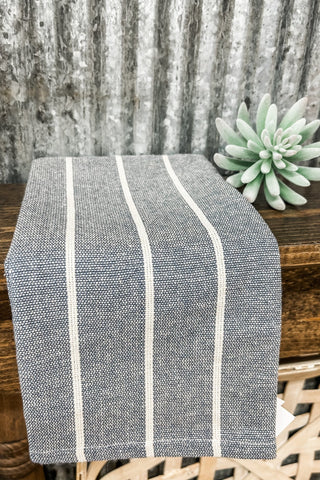 Blue Cream Stripe Kitchen Towel - Allure Boutique WY