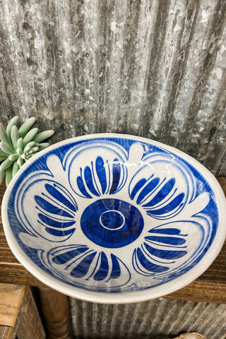 Blue Dandelion Stoneware Crackle Glaze Bowl - Allure Boutique WY
