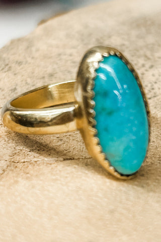 Blue Suede Adjustable Oval Ring - Allure Boutique WY
