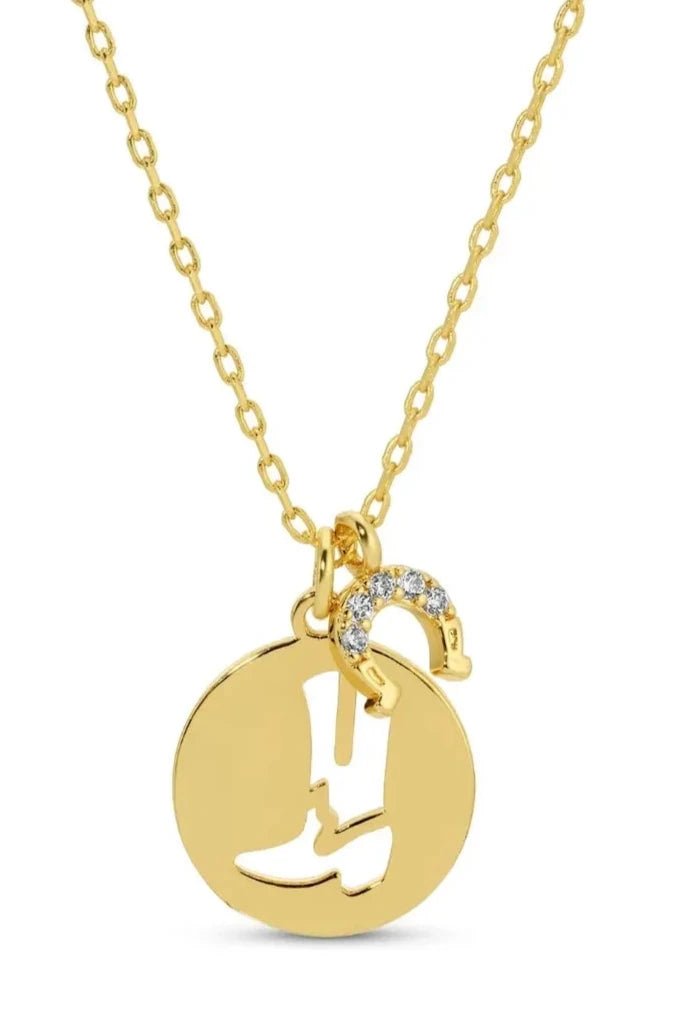 Boot & Horseshoe Pendant Necklace - Allure Boutique WY