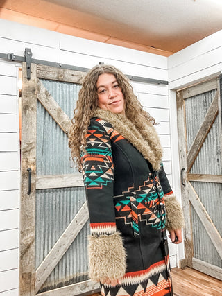 Border Print Coat - Allure Boutique WY