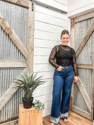 Bow Lace Layering Long Sleeve Top - Allure Boutique WY
