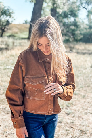 Boxy Cropped Denim Jacket - Allure Boutique WY
