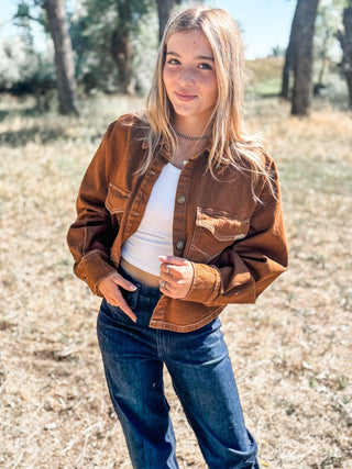 Boxy Cropped Denim Jacket - Allure Boutique WY