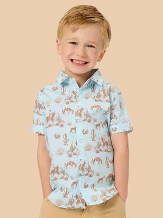 Boys Western Trail Button Down Shirt - Allure Boutique WY