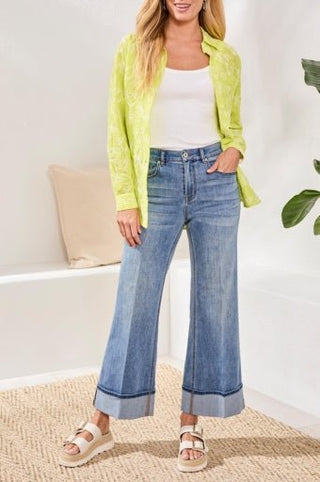 Brooke Crop Cuffed Palazzo Jean - Allure Boutique WY