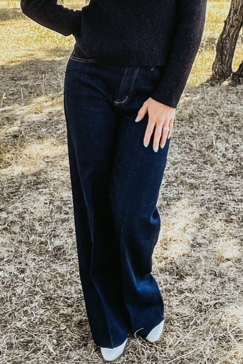 Brooke Hugging Wide Trouser Jean - Allure Boutique WY