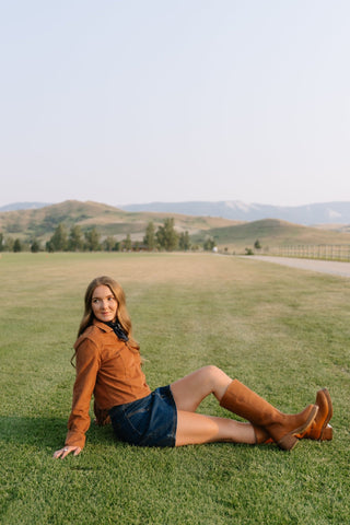 Brown Corduroy Collared Popover - Allure Boutique WY