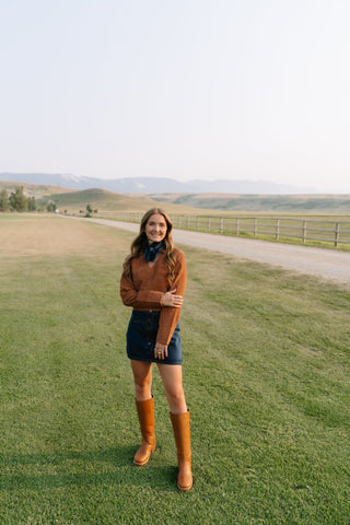 Brown Corduroy Collared Popover - Allure Boutique WY