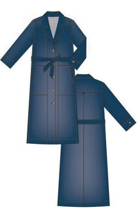 Notch Collar Belted Duster Jacket