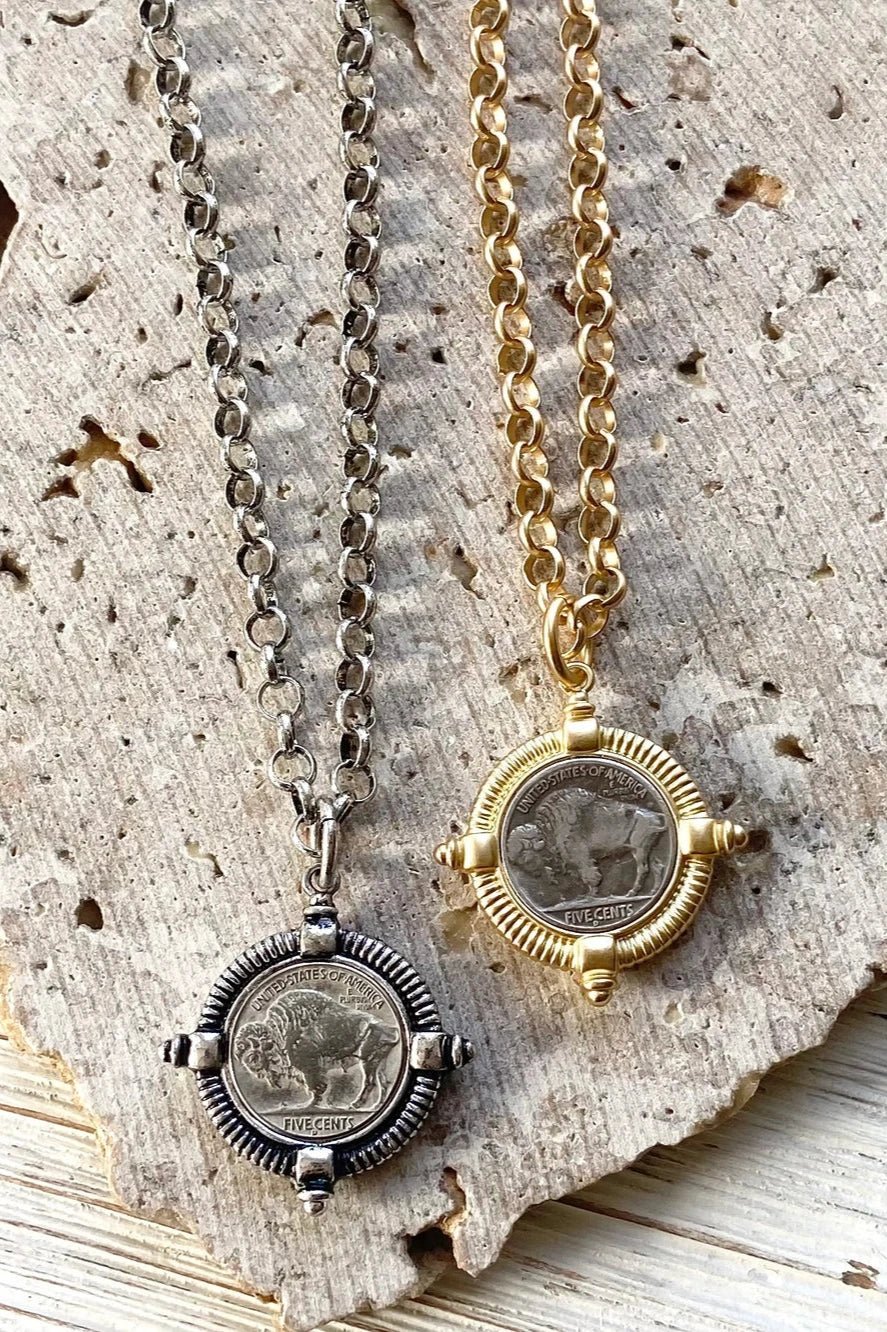 Buffalo Coin Necklace - Allure Boutique WY