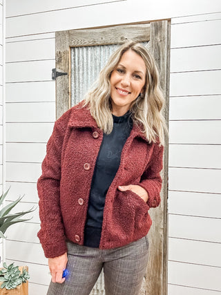 Button Down Boucle Jacket - Allure Boutique WY