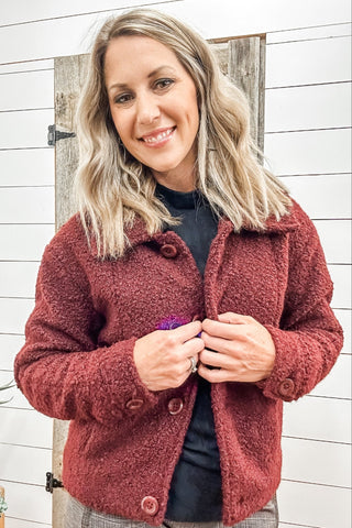 Button Down Boucle Jacket - Allure Boutique WY