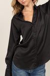 Button Down Satin Blouse - Allure Boutique WY