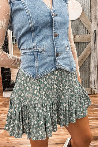 Cactus Print Mini Skort - Allure Boutique WY