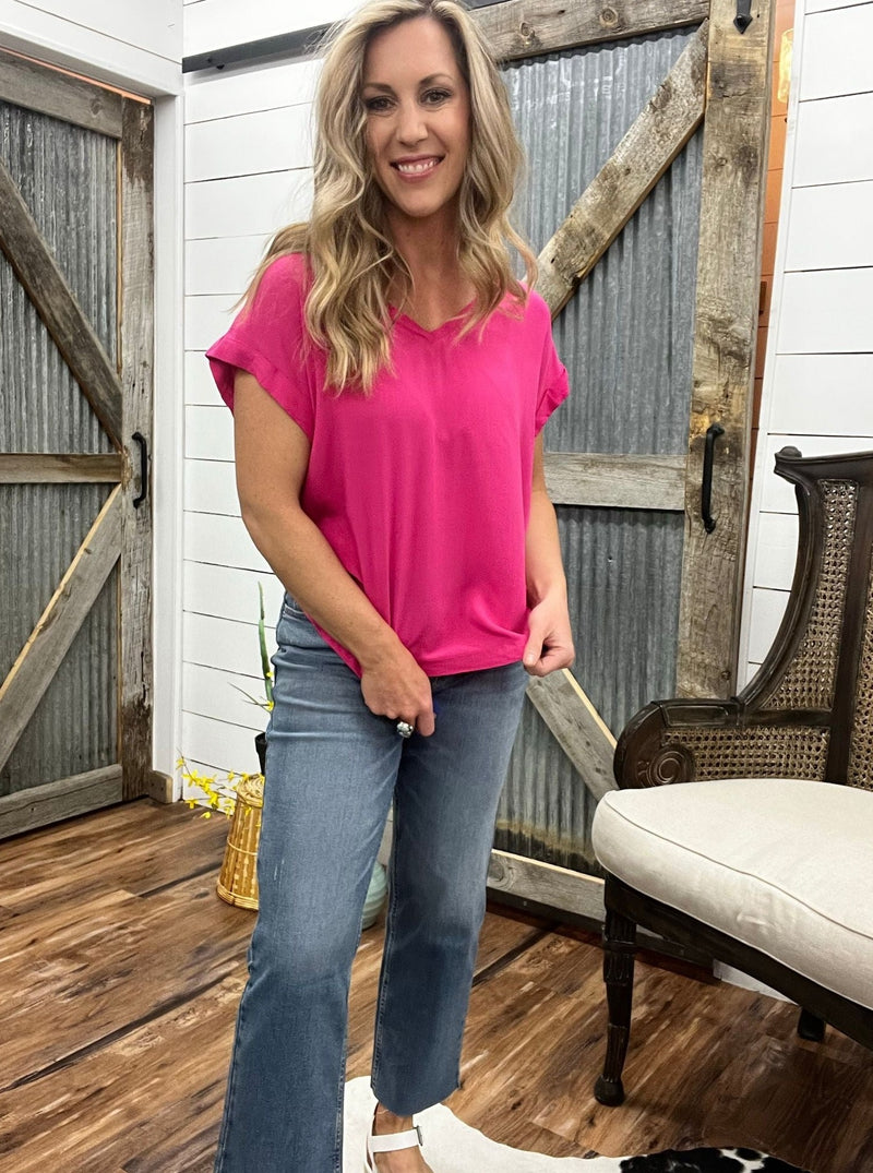 Camila Beet Root Short Sleeve Top