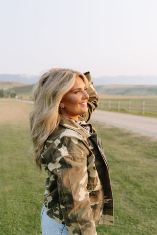 Camoflauge Printed Utility Jacket - Allure Boutique WY
