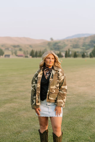 Camoflauge Printed Utility Jacket - Allure Boutique WY