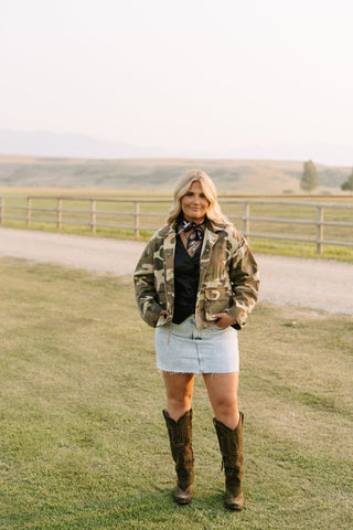 Camoflauge Printed Utility Jacket - Allure Boutique WY