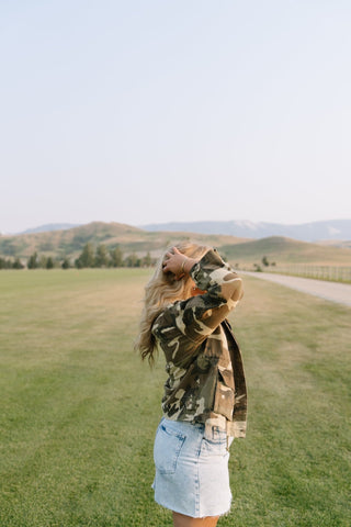 Camoflauge Printed Utility Jacket - Allure Boutique WY