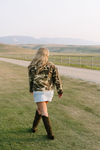 Camoflauge Printed Utility Jacket - Allure Boutique WY