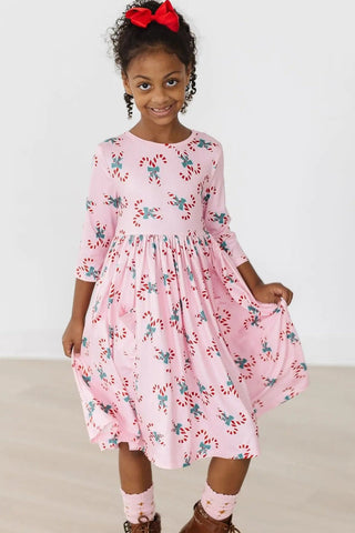 Candy Cane 3/4 Sleeve Twirl Dress - Allure Boutique WY