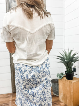 Chain Fringe Tee - Allure Boutique WY