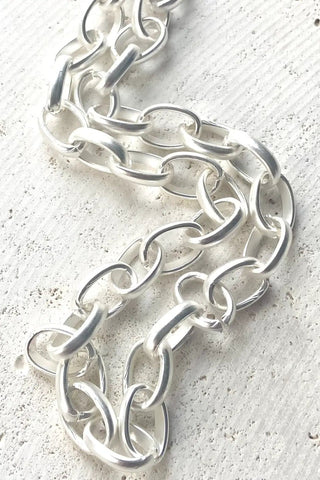 Chunky Chain Necklace - Matte Silver - Allure Boutique WY