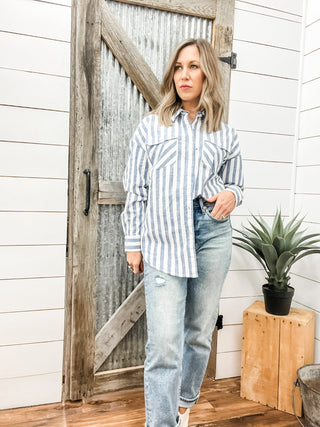 Cloud Dancer Baggy Button Up Shirt - Allure Boutique WY