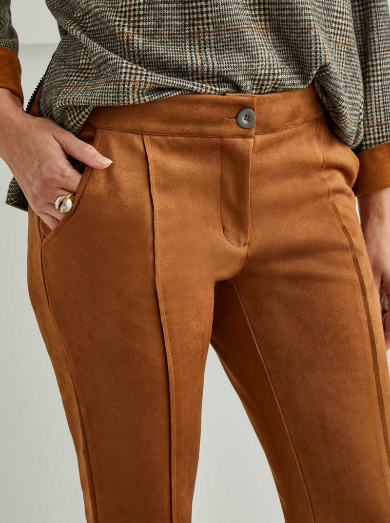 Cognac Suede Pant - Allure Boutique WY