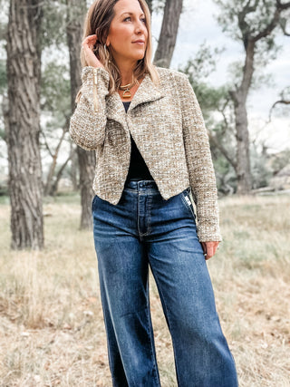 Collarless Moto Jacket - Allure Boutique WY