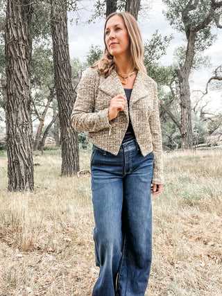 Collarless Moto Jacket - Allure Boutique WY