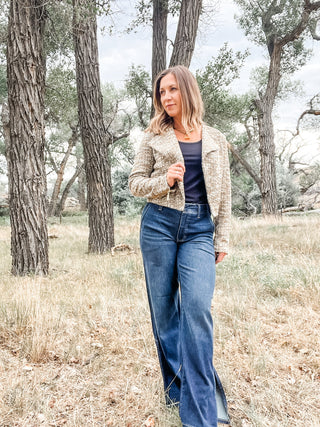 Collarless Moto Jacket - Allure Boutique WY
