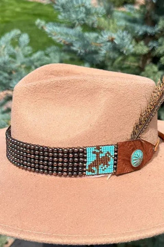 Copper Navajo Pearl Bronc Hatband:Joe 307 - Allure Boutique WY
