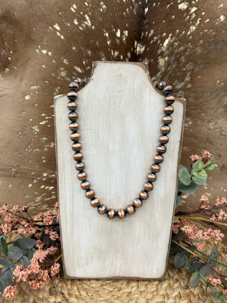 Copper Navajo Pearl Necklace 10mm 18in - Allure Boutique WY