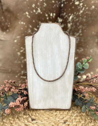 Copper Navajo Pearl Necklace 3mm 18in - Allure Boutique WY