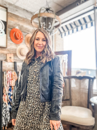 Cora Embroidered Moto Jacket - Allure Boutique WY
