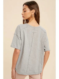 Cotton Garment Washed Short Sleeve Pocket Tee - Allure Boutique WY