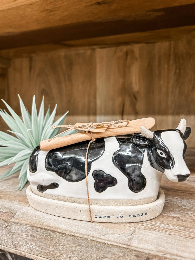 Cow Butter Dish Set - Allure Boutique WY