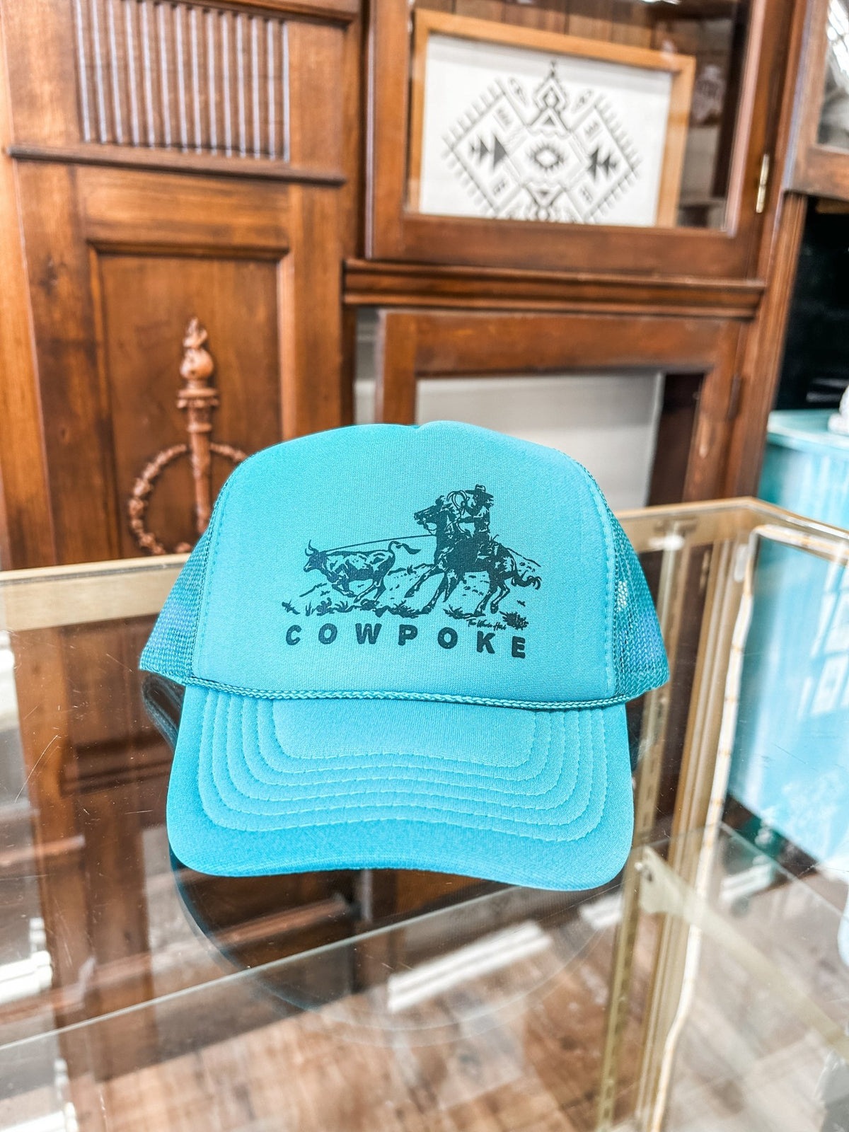 Cowpoke Youth Trucker Hat - Turquoise - Allure Boutique WY