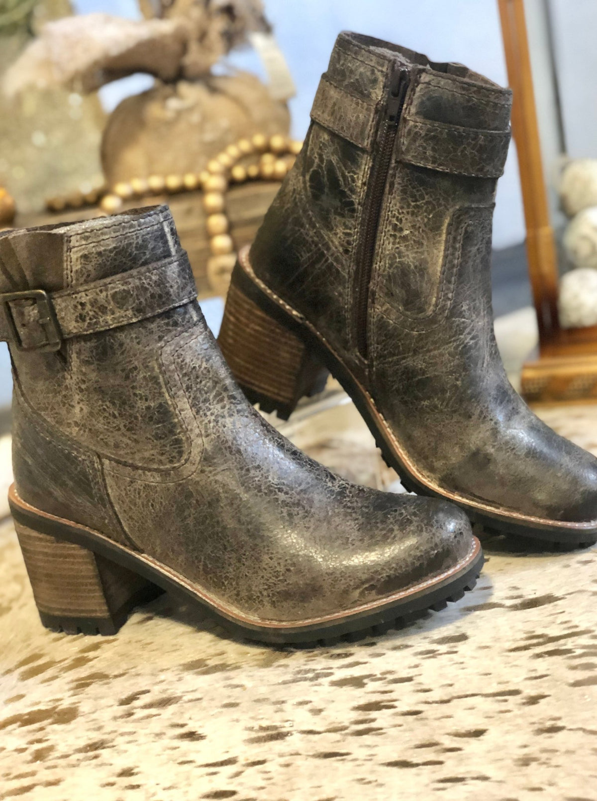 Craze Hot Vintage Charcoal Bootie - Allure Boutique WY