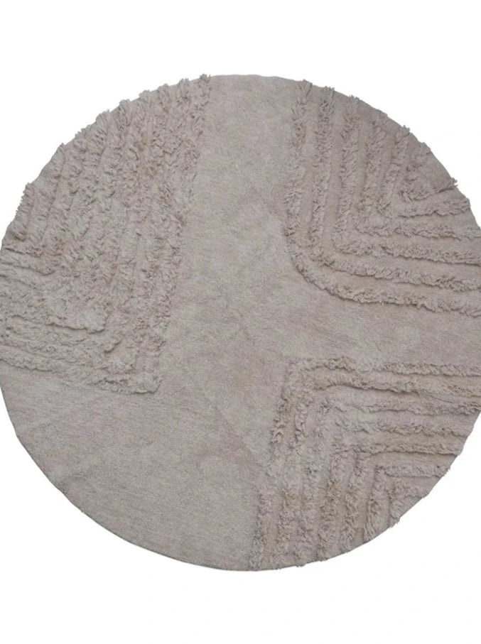 Cream Cotton Tufted Rug with Design - Allure Boutique WY