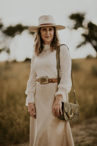 Cream Lace Mock Neck Undersweater with Gathered Cuff - Allure Boutique WY