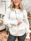 Cream Puff Sleeve Sweater with Gathered Cuff - Allure Boutique WY