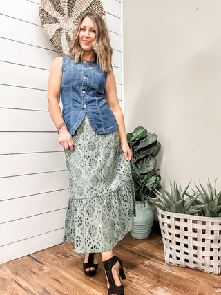 Crew Neck Split Front Vest - Allure Boutique WY