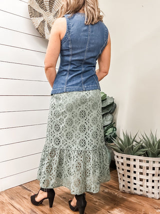 Crew Neck Split Front Vest - Allure Boutique WY