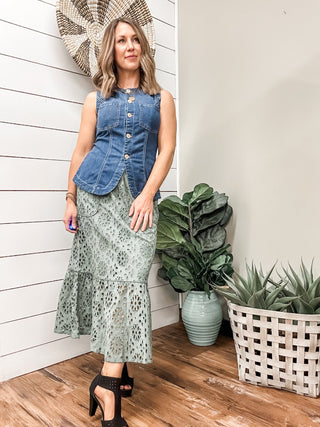 Crew Neck Split Front Vest - Allure Boutique WY