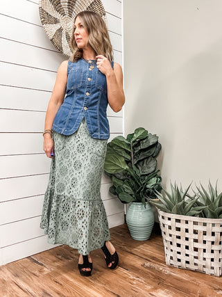 Crew Neck Split Front Vest - Allure Boutique WY